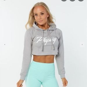 Khaki Physiq Cropped Hoodie